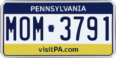 PA license plate MOM3791