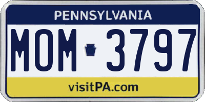 PA license plate MOM3797