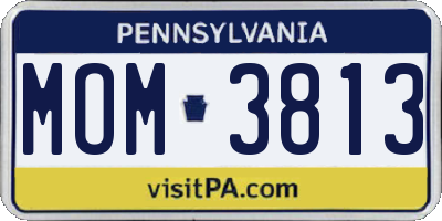 PA license plate MOM3813