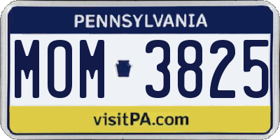 PA license plate MOM3825