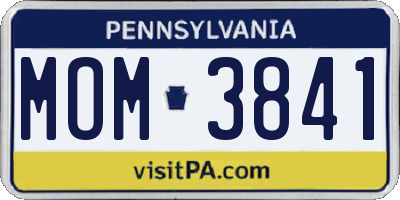 PA license plate MOM3841