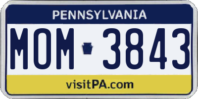 PA license plate MOM3843