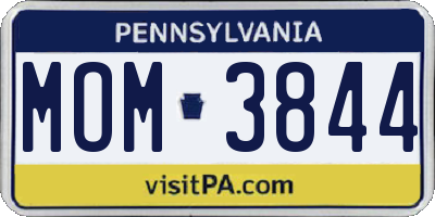 PA license plate MOM3844