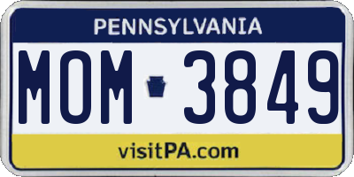 PA license plate MOM3849