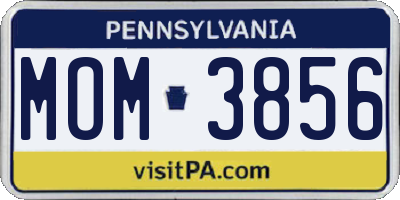 PA license plate MOM3856