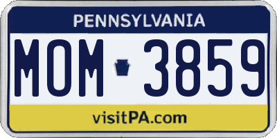 PA license plate MOM3859