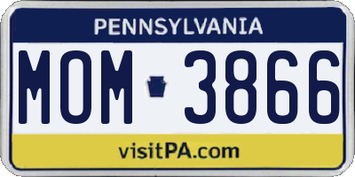 PA license plate MOM3866