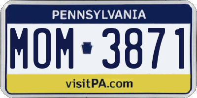 PA license plate MOM3871