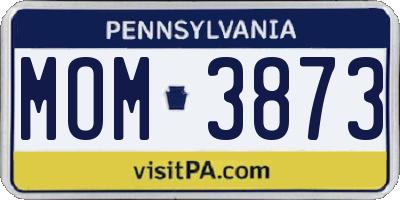 PA license plate MOM3873