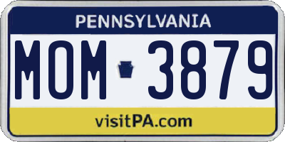 PA license plate MOM3879