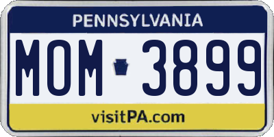 PA license plate MOM3899