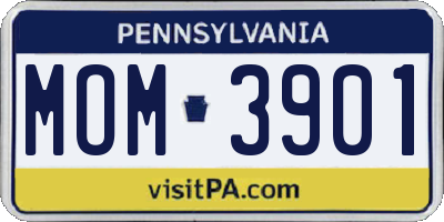 PA license plate MOM3901