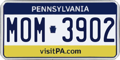 PA license plate MOM3902