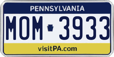 PA license plate MOM3933