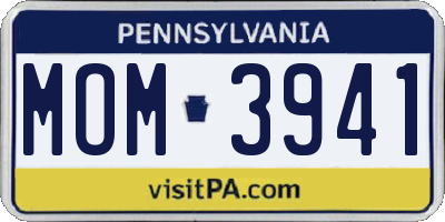 PA license plate MOM3941