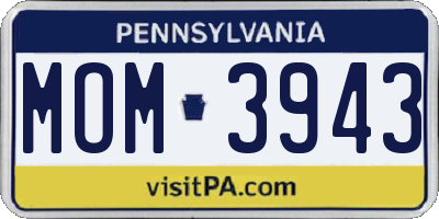 PA license plate MOM3943