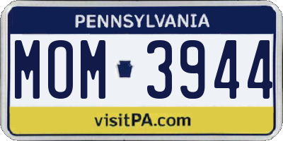PA license plate MOM3944