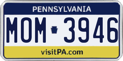 PA license plate MOM3946