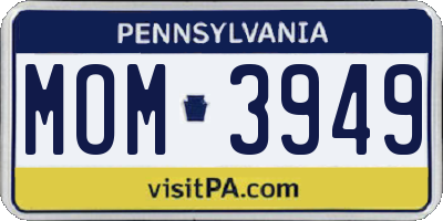 PA license plate MOM3949