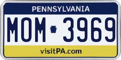 PA license plate MOM3969