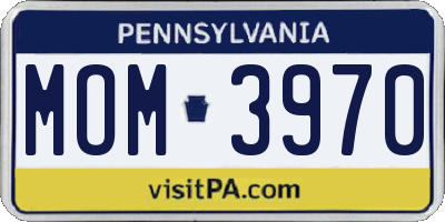 PA license plate MOM3970