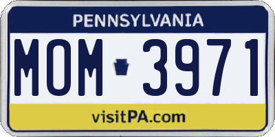 PA license plate MOM3971