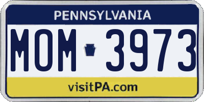 PA license plate MOM3973