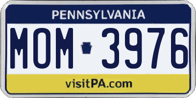 PA license plate MOM3976