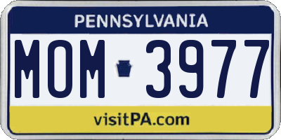 PA license plate MOM3977
