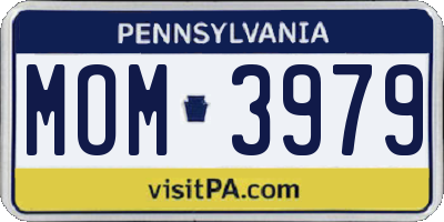 PA license plate MOM3979