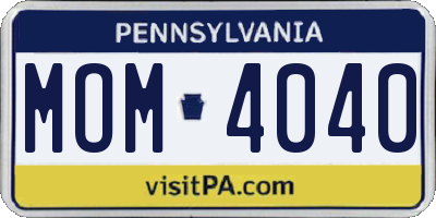 PA license plate MOM4040