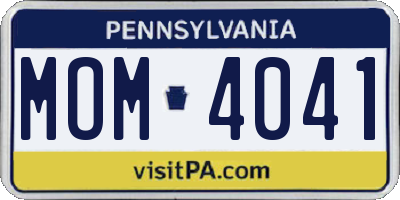 PA license plate MOM4041