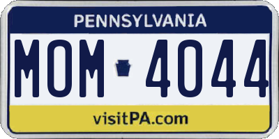 PA license plate MOM4044