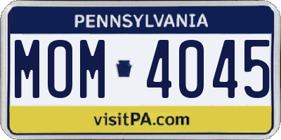 PA license plate MOM4045