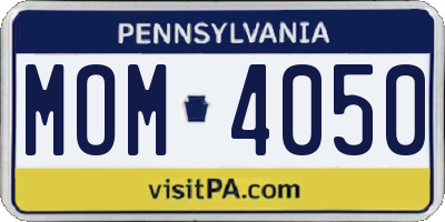PA license plate MOM4050