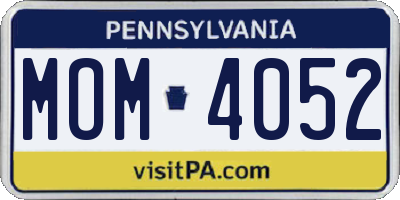 PA license plate MOM4052