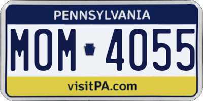 PA license plate MOM4055