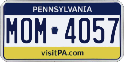 PA license plate MOM4057