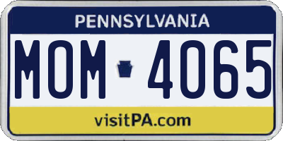 PA license plate MOM4065