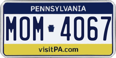 PA license plate MOM4067