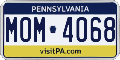 PA license plate MOM4068