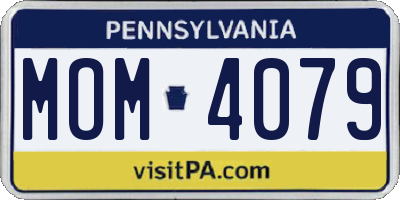 PA license plate MOM4079