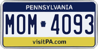 PA license plate MOM4093