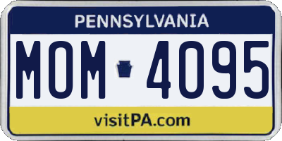 PA license plate MOM4095