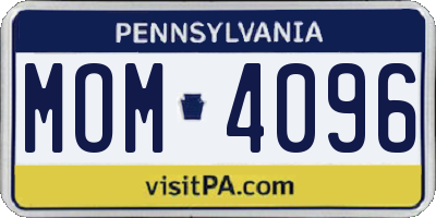 PA license plate MOM4096