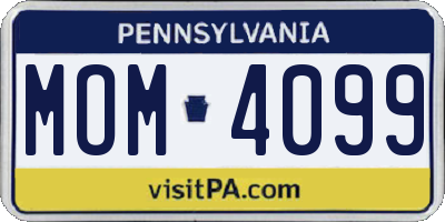 PA license plate MOM4099