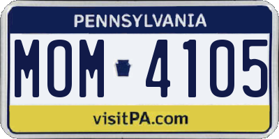 PA license plate MOM4105