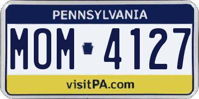 PA license plate MOM4127