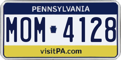 PA license plate MOM4128