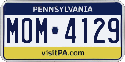 PA license plate MOM4129